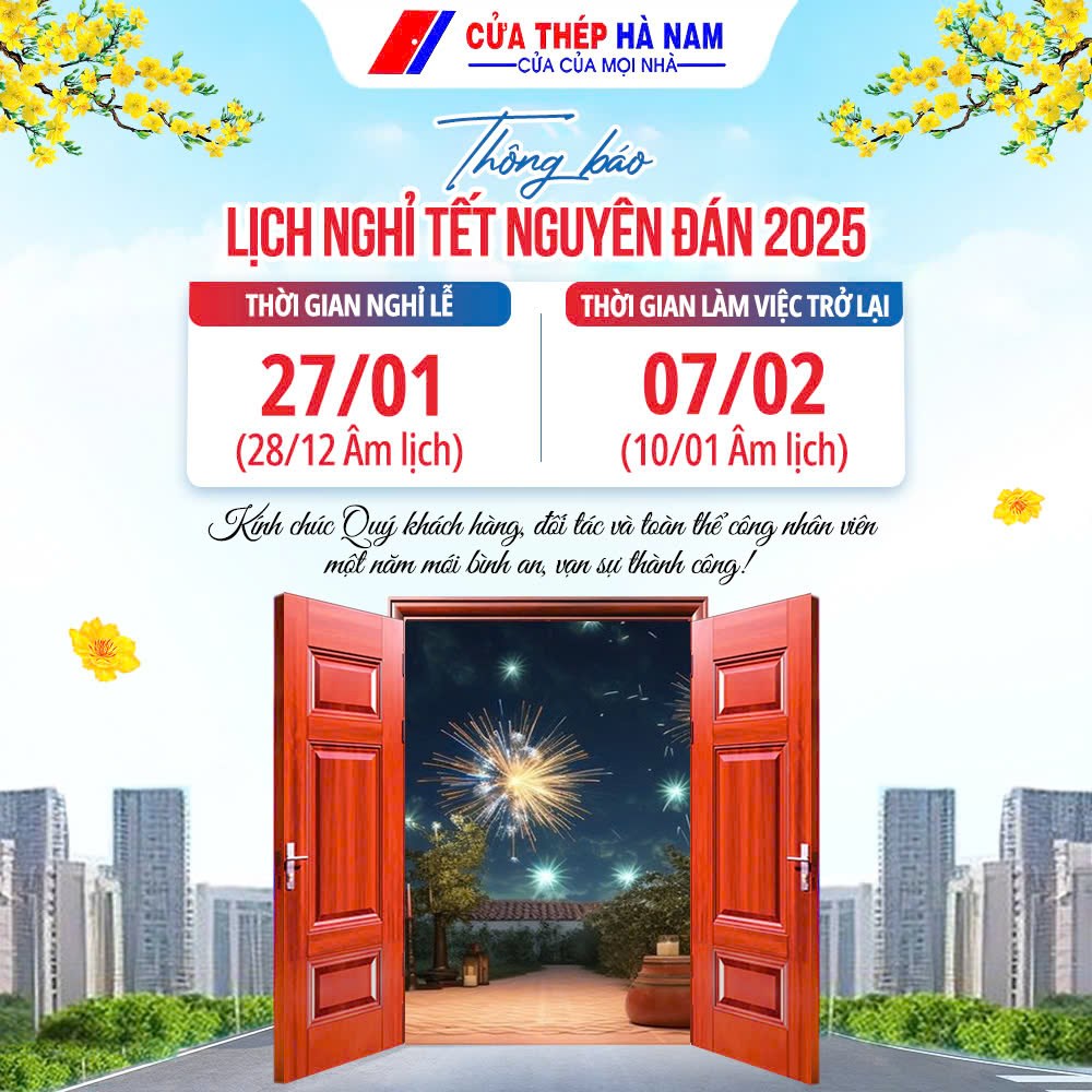 Thông báo lịch nghỉ Tết Nguyên Đán 2025