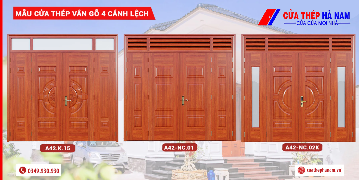 Hướng dẫn phân loại và cách lựa chọn cửa thép vân gỗ cánh lệch