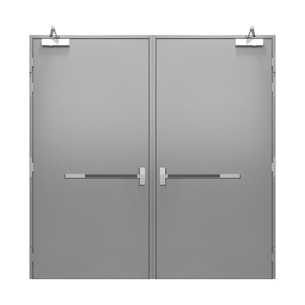Cửa Thép Chống Cháy 2 Cánh EI60 – Cửa Thoát Hiểm 2 Cánh Thanh Đẩy Pannic