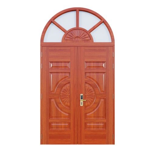 Cửa Thép Vân Gỗ 2 Cánh Cân Uốn Vòm | Mã A22.V.02H