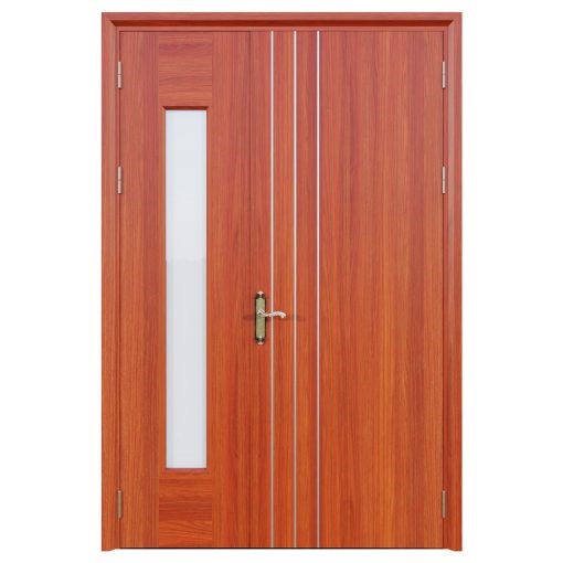 Cửa Thép Vân Gỗ 2 Cánh Lệch | Mã A21.KP
