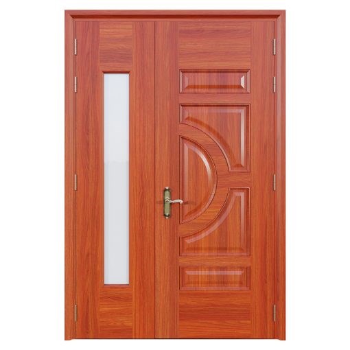 Cửa Thép Vân Gỗ 2 Cánh Lệch | Mã A21.02