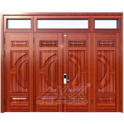 Cửa Thép Vân Gỗ 4 Cánh Cân A44.A2-A2.K