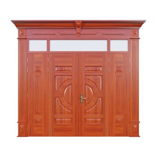 Cửa Thép Vân Gỗ 4 Cánh Lệch Phào Đại | Mã A42-K.PĐ.02