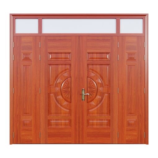 Cửa Thép Vân Gỗ 4 Cánh Lệch | Mã A42-K.15
