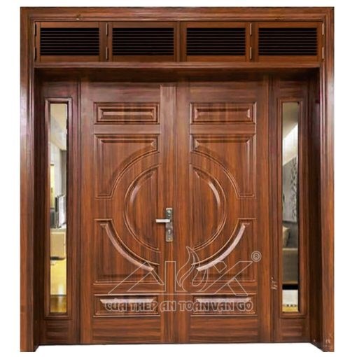 Cửa Thép Vân Gỗ 4 Cánh Lệch A42.A2-K.NC