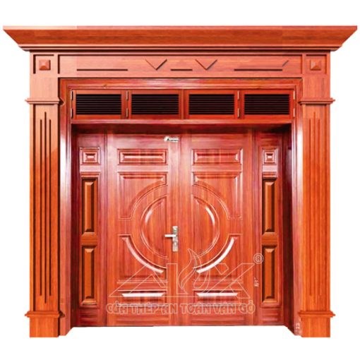 Cửa Thép Vân Gỗ 4 Cánh Lệch A42.A2-B2.NC-PĐ