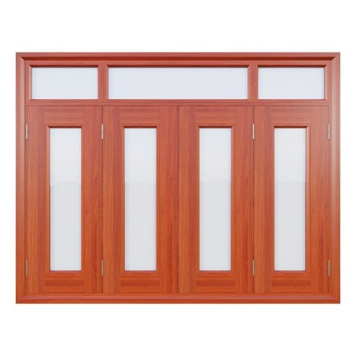 Cửa Sổ Thép Vân Gỗ 4 Cánh | Mã A.CS-K.4