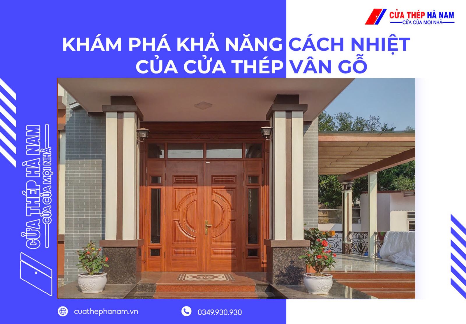 Top cửa thép vân gỗ sang trọng, chống han gỉ, bảo vệ lâu dài