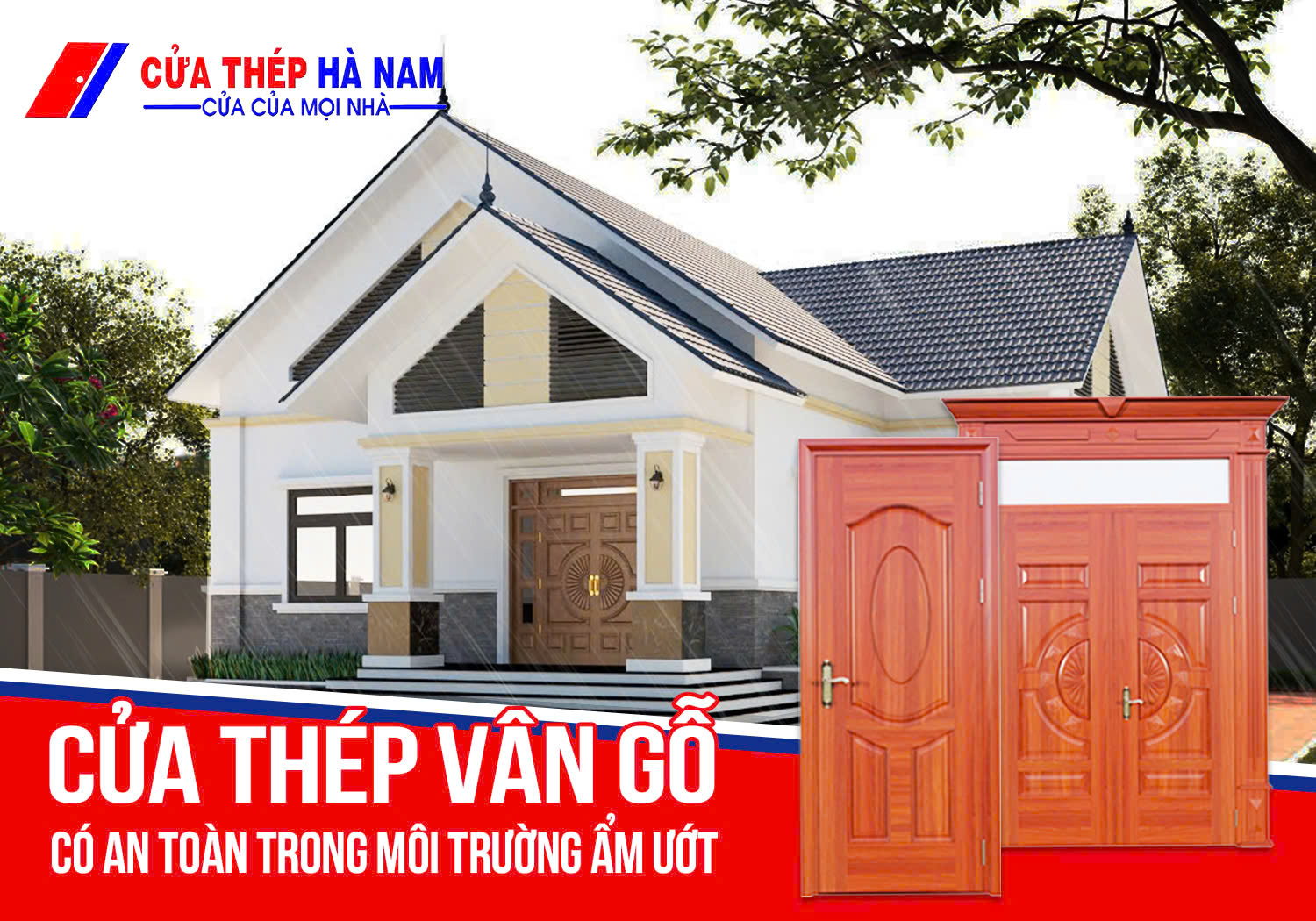 Cửa thép vân gỗ có an toàn trong môi trường ẩm ướt?